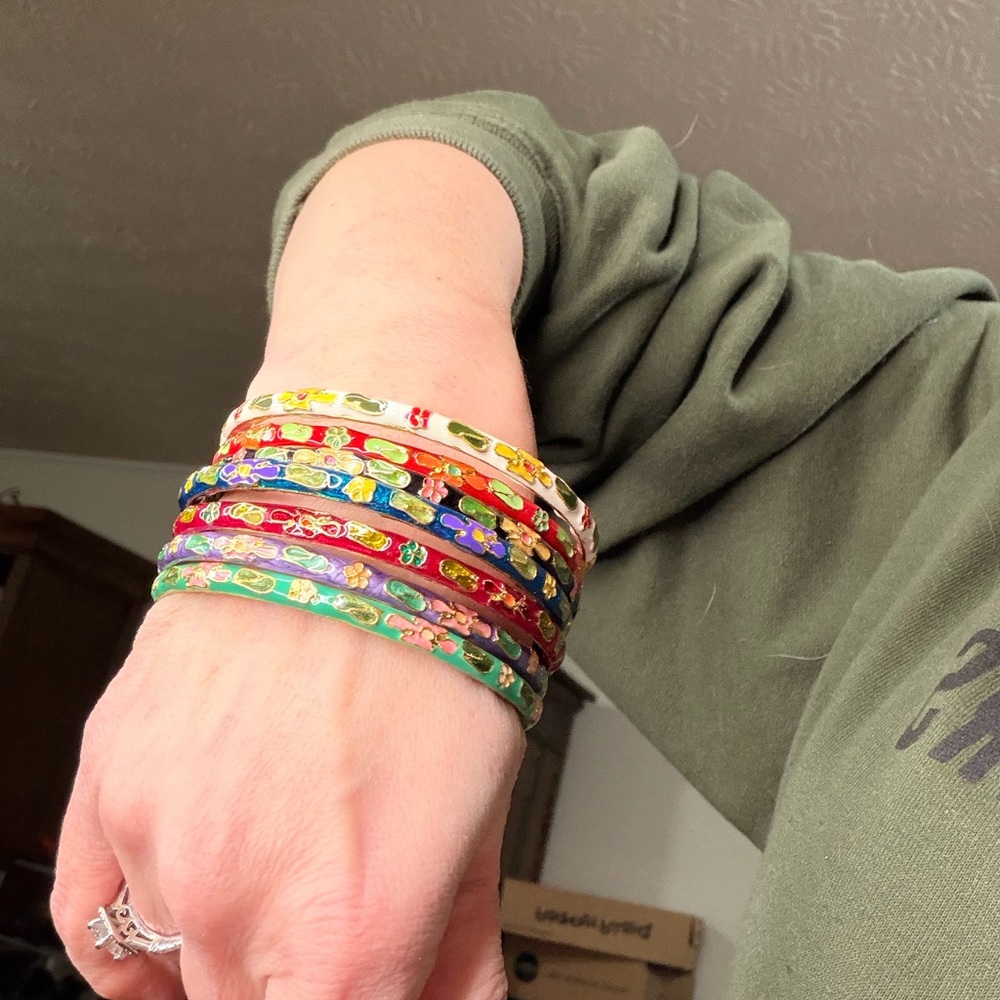 Floral Patterned Bangle Set - image 2